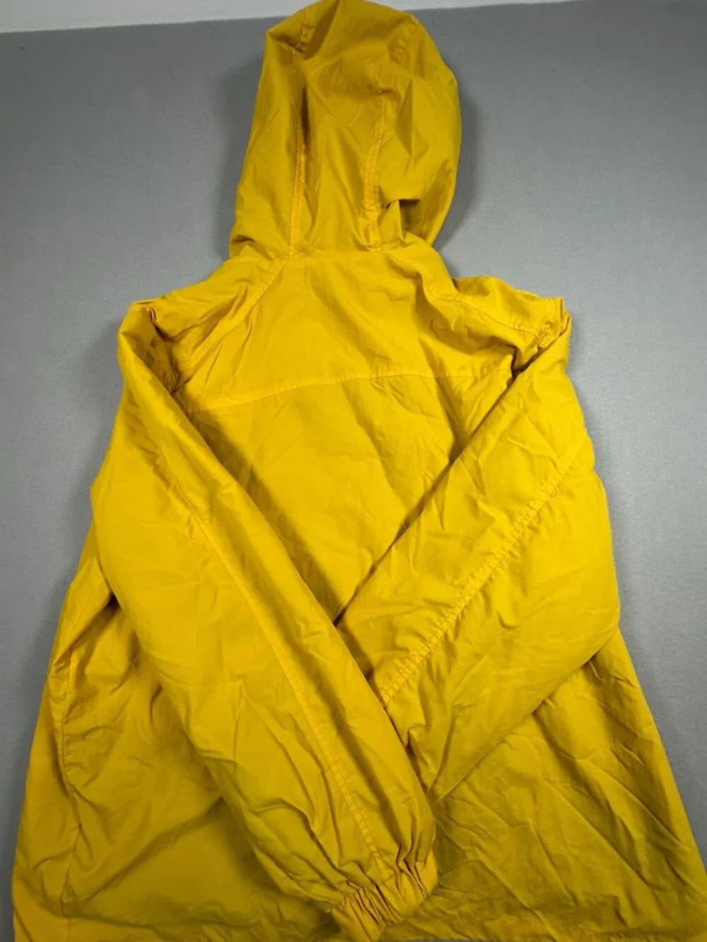 Woman Within Yellow Hooded Waterproof Jacket 22/24 Fleece Lining Nylon Blend - Picture 3 of 7